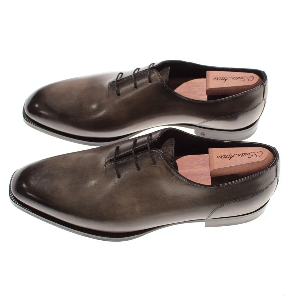 Di Bianco NWB Oxford Dress Shoes Size 44 (US 11) in Green Leather Made in Italy